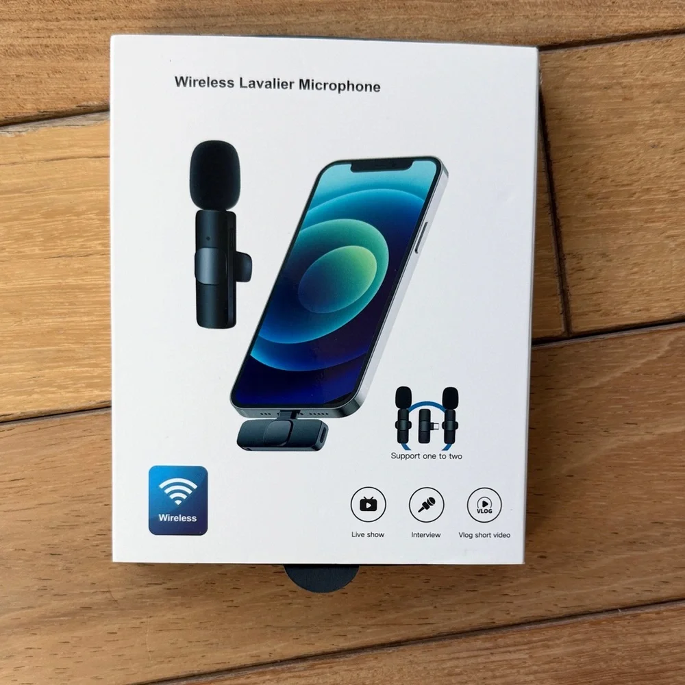 Wireless Lavalier Microphone for Cell Phones - Black